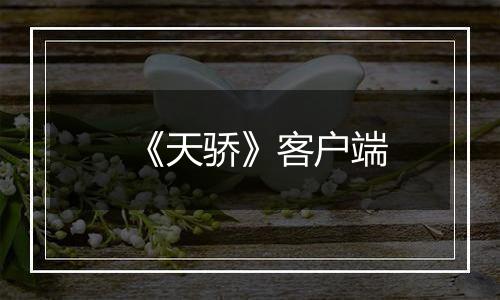 《天骄》客户端