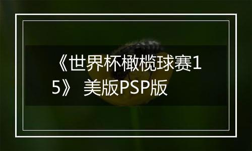 《世界杯橄榄球赛15》 美版PSP版