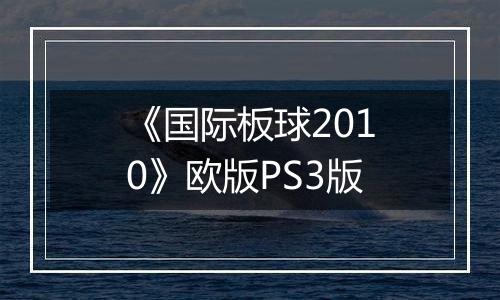 《国际板球2010》欧版PS3版
