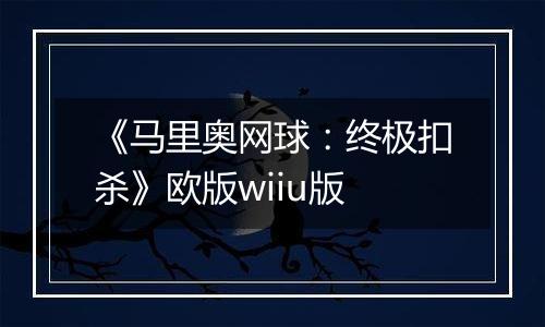 《马里奥网球：终极扣杀》欧版wiiu版