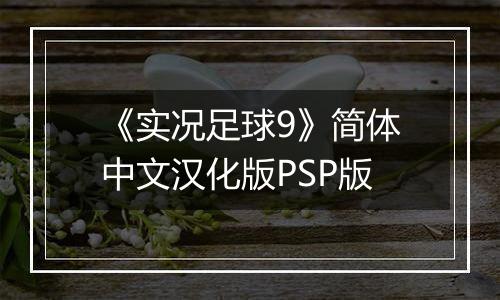 《实况足球9》简体中文汉化版PSP版