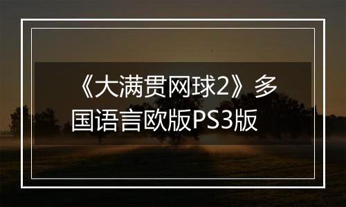 《大满贯网球2》多国语言欧版PS3版