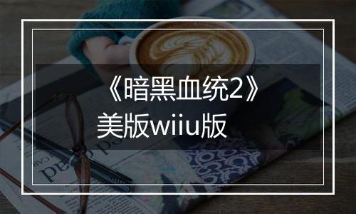 《暗黑血统2》美版wiiu版