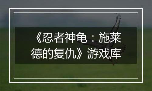 《忍者神龟：施莱德的复仇》游戏库