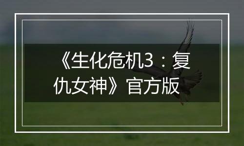 《生化危机3：复仇女神》官方版