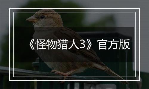 《怪物猎人3》官方版