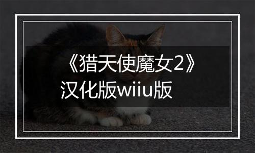 《猎天使魔女2》汉化版wiiu版