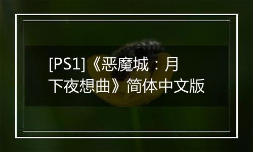 [PS1]《恶魔城：月下夜想曲》简体中文版
