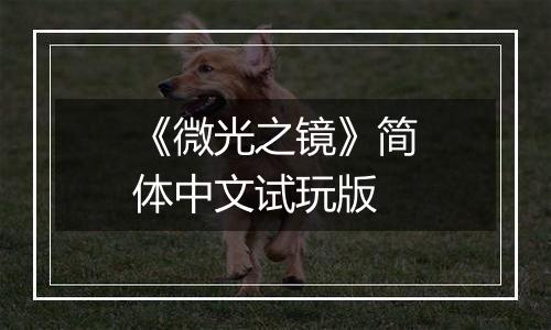 《微光之镜》简体中文试玩版