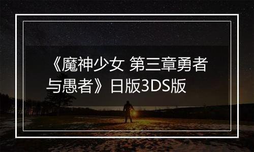 《魔神少女 第三章勇者与愚者》日版3DS版