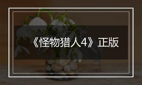《怪物猎人4》正版