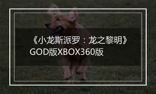 《小龙斯派罗：龙之黎明》GOD版XBOX360版