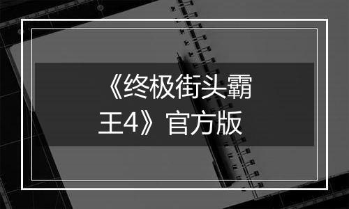 《终极街头霸王4》官方版