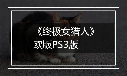《终极女猎人》欧版PS3版