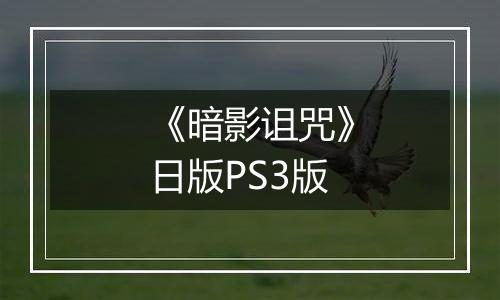 《暗影诅咒》日版PS3版