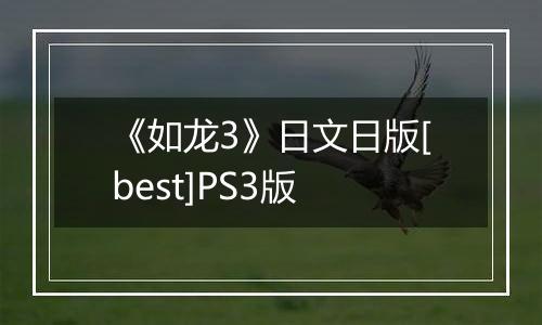 《如龙3》日文日版[best]PS3版