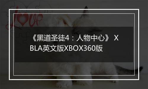 《黑道圣徒4：人物中心》 XBLA英文版XBOX360版