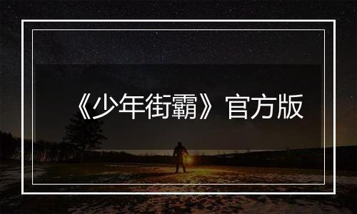 《少年街霸》官方版