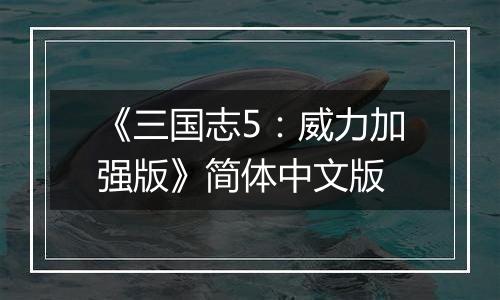 《三国志5：威力加强版》简体中文版