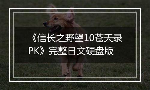 《信长之野望10苍天录PK》完整日文硬盘版
