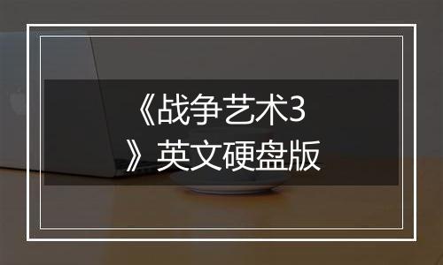 《战争艺术3》英文硬盘版