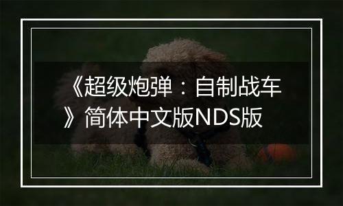 《超级炮弹：自制战车》简体中文版NDS版