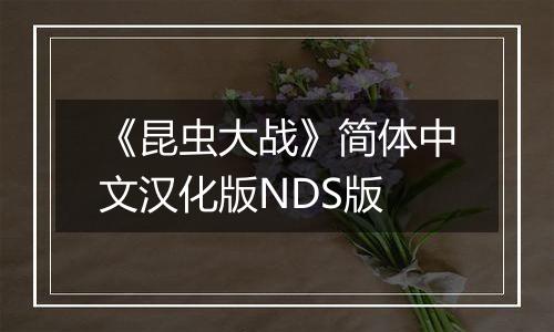 《昆虫大战》简体中文汉化版NDS版