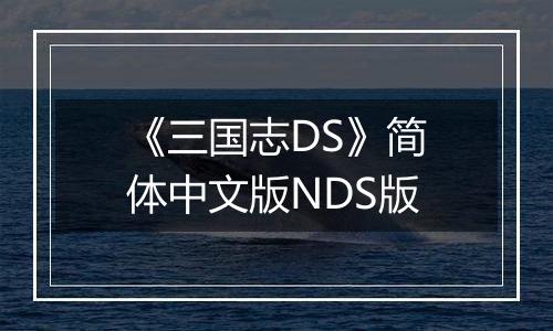 《三国志DS》简体中文版NDS版