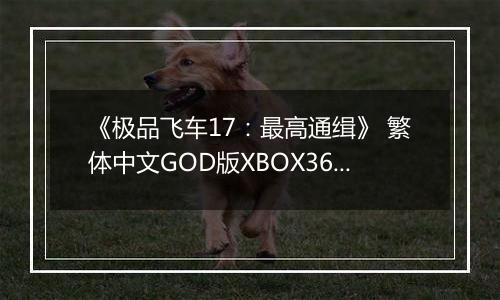 《极品飞车17：最高通缉》 繁体中文GOD版XBOX360版