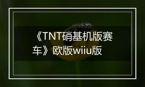 《TNT硝基机版赛车》欧版wiiu版