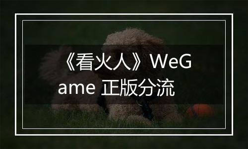 《看火人》WeGame 正版分流