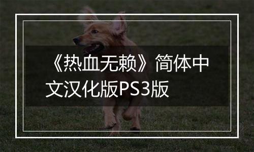 《热血无赖》简体中文汉化版PS3版