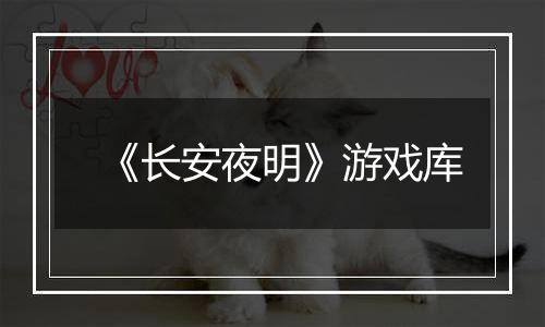 《长安夜明》游戏库