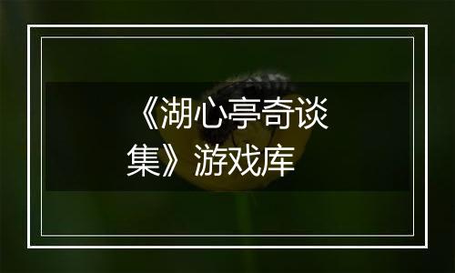 《湖心亭奇谈集》游戏库