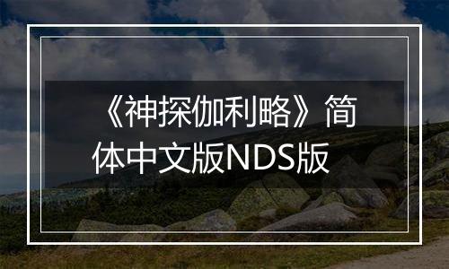 《神探伽利略》简体中文版NDS版