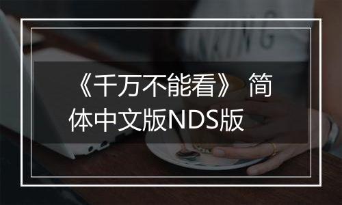 《千万不能看》 简体中文版NDS版