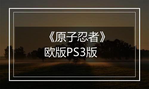 《原子忍者》欧版PS3版