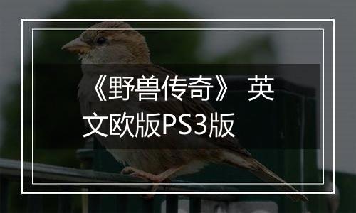 《野兽传奇》 英文欧版PS3版