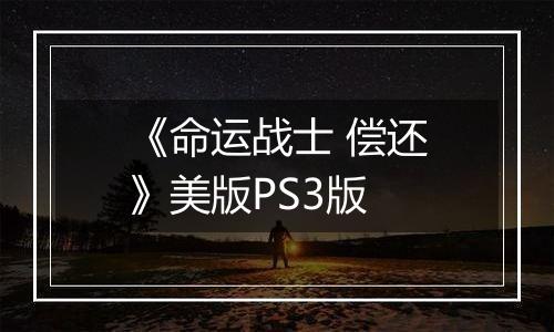 《命运战士 偿还》美版PS3版