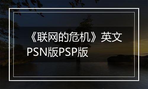 《联网的危机》英文PSN版PSP版