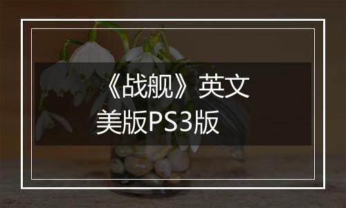 《战舰》英文美版PS3版