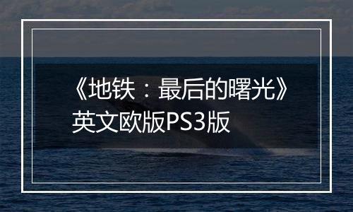 《地铁:最后的曙光》 英文欧版PS3版