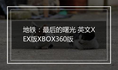 地铁:最后的曙光 英文XEX版XBOX360版