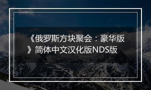 《俄罗斯方块聚会：豪华版》简体中文汉化版NDS版