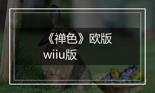 《禅色》欧版wiiu版