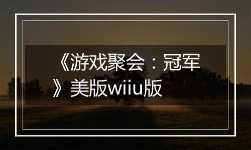 《游戏聚会：冠军》美版wiiu版