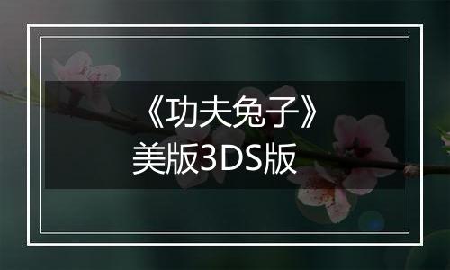 《功夫兔子》美版3DS版
