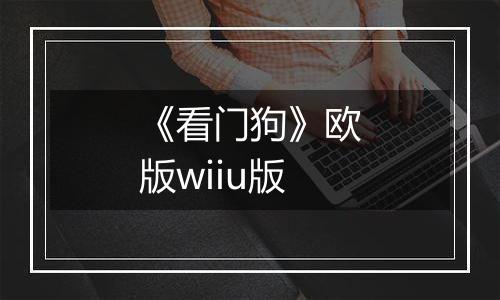 《看门狗》欧版wiiu版