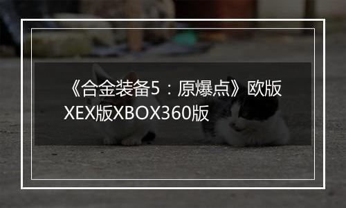 《合金装备5：原爆点》欧版XEX版XBOX360版