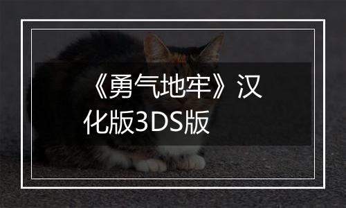《勇气地牢》汉化版3DS版